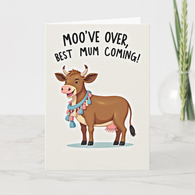 Cow Mothers Day Greeting Card (Front)