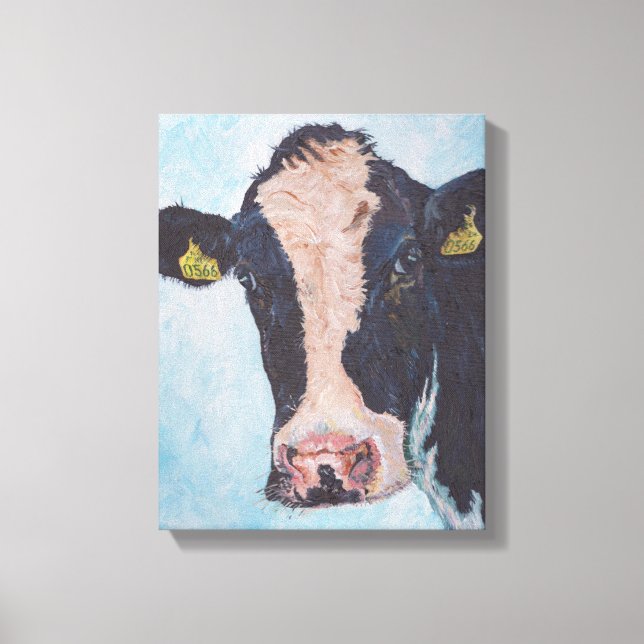 Cow no 02. 0566 Irish Friesian Cow Canvas Print (Front)