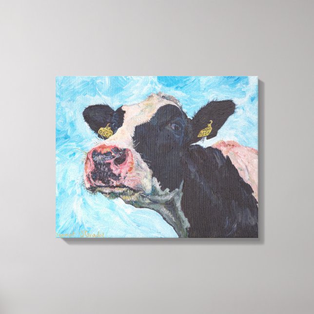 Cow no 03. 0556 Irish Fresian Cow Canvas Print (Front)