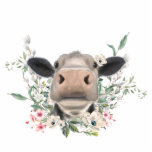 cow nose kiss flowers watercolor gray farm animal cutout<br><div class="desc">Cute kissing cow water color art. Perfect for your farmhouse space!</div>
