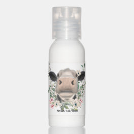 cow nose kiss flowers watercolor gray farm animal hand lotion
