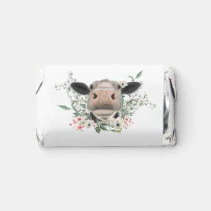 cow nose kiss flowers watercolor gray farm animal hershey's miniatures