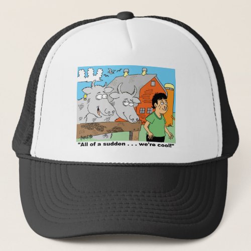 COW  NOSE RING  FARMER CARTOON GIFTWARE TRUCKER HAT