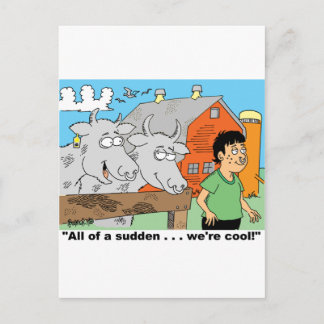 COW / NOSE RING / FARMER KID CARTOON GIFTWARE POSTCARD
