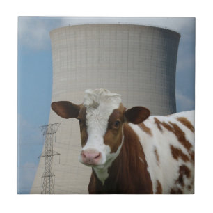 Cow & Nuclear Power Cooling Tower Ceramic Tile