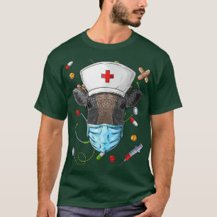 Cow Nurse RN Funny ER Nursing School Graduation  T-Shirt