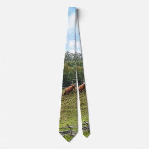 Cow on Hill Neck Tie