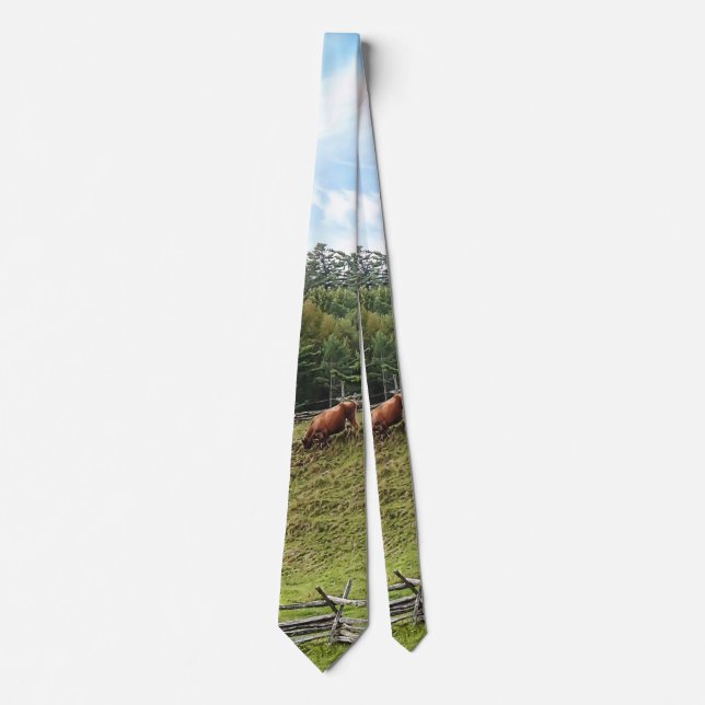 Cow on Hill Neck Tie (Front)
