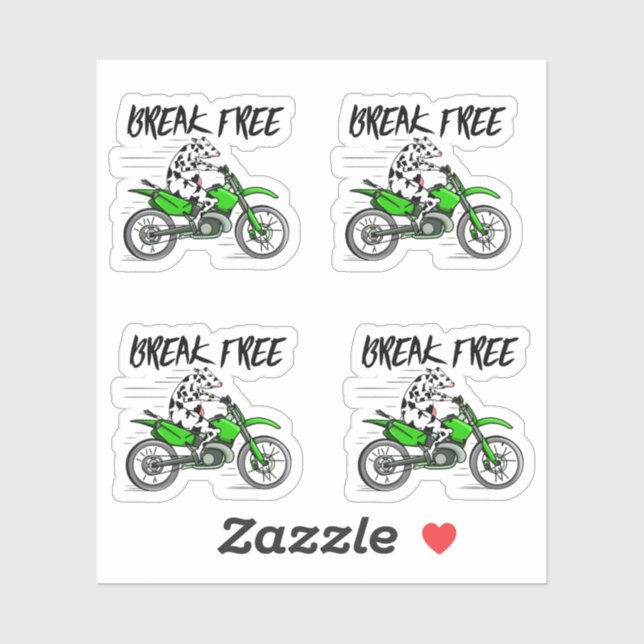 Cow on motorbike sticker (Sheet)