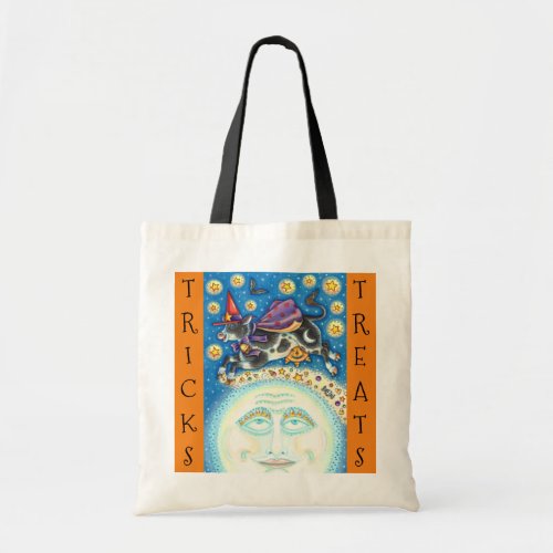 COW OVER THE MAN IN THE MOON CUTE TRICK OR TREAT TOTE BAG