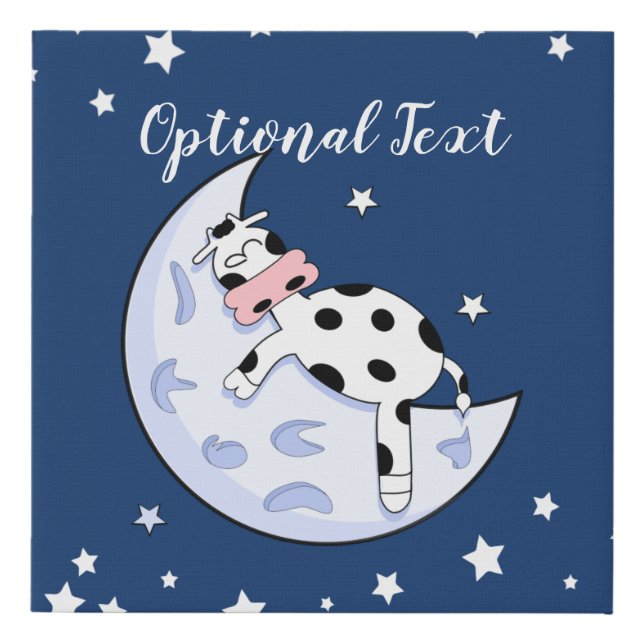 Cow Over the Moon Faux Canvas Print (Front)