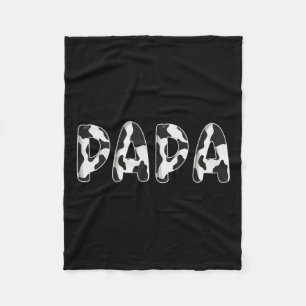 Cow Papa Birthday Family Matching Fathers Day Boy Fleece Blanket
