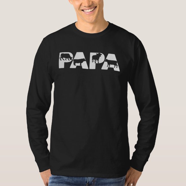 Cow Papa  Papa Cow Father s Day T-Shirt (Front)