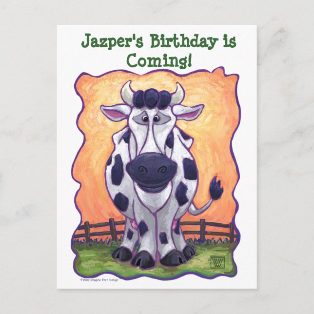 Cow Party Center Announcement Postcard (Front)