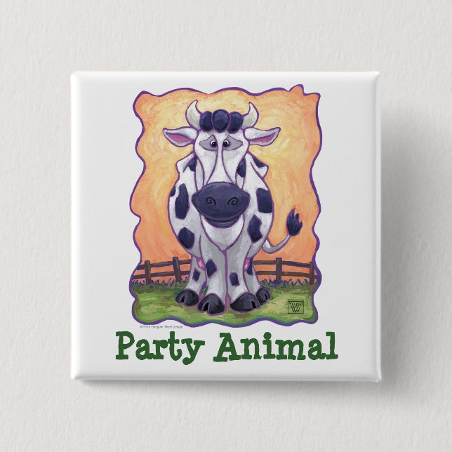 Cow Party Center Button (Front)