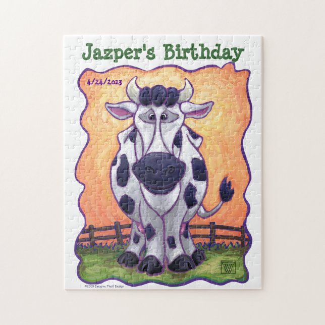 Cow Party Center Jigsaw Puzzle (Vertical)