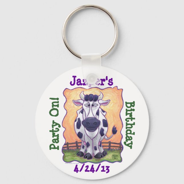 Cow Party Center Keychain (Front)