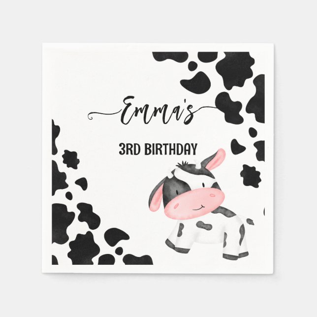 Cow party tableware cow pattern personalized napkins (Front)