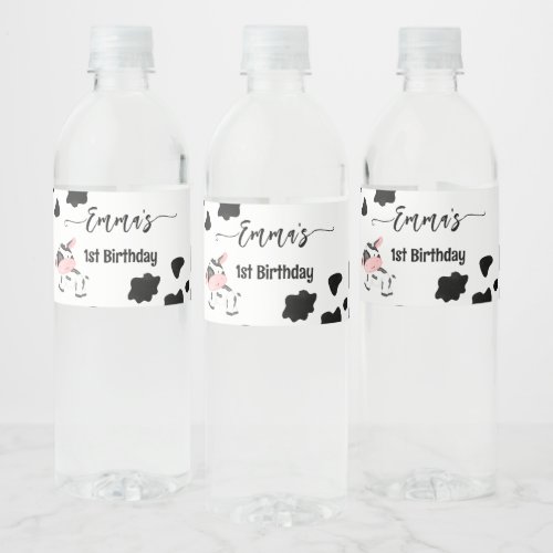 Cow party tableware cow pattern personalized water bottle label