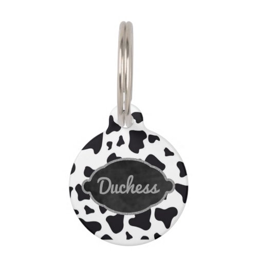 Cow Pattern Animal Print for Pet ID Phone Number Pet Tag