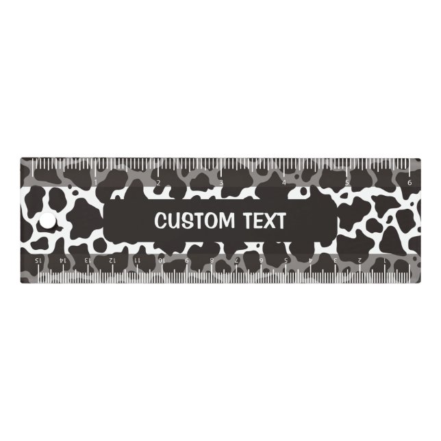 Cow pattern background 6 inch Ruler (Front)