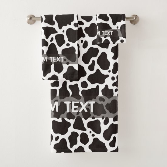 Cow pattern background bath towel set