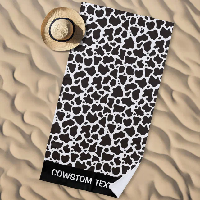 Beach Cow Pattern Background Cow pattern background beach towel | Zazzle