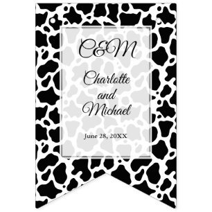 Cow Pattern Background Bunting Flags