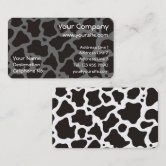 Cow Spots Pattern Black and White Animal Print Business Card