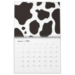Cow pattern background calendar