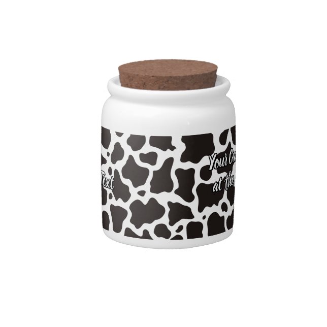 Cow pattern background candy jar (Front)
