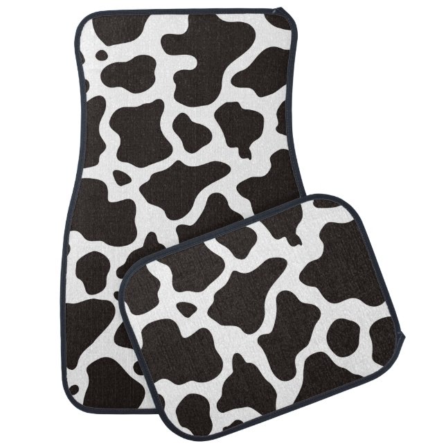 Cow pattern background car floor mat (Set)