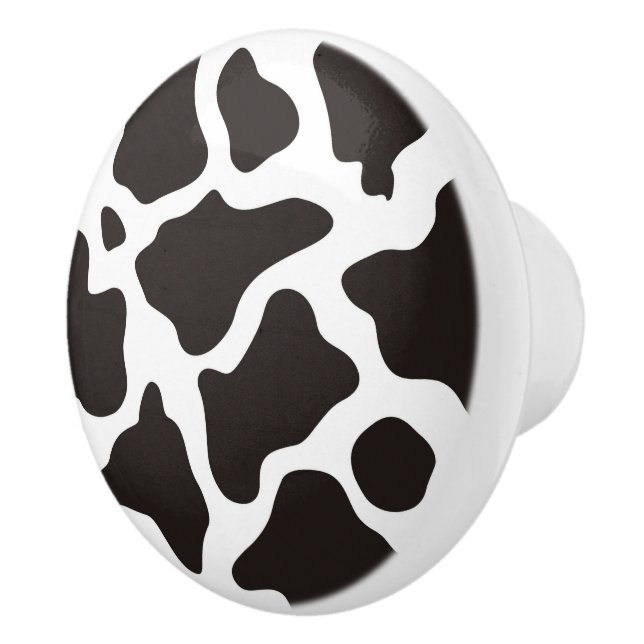 Cow pattern background ceramic knob (Right)