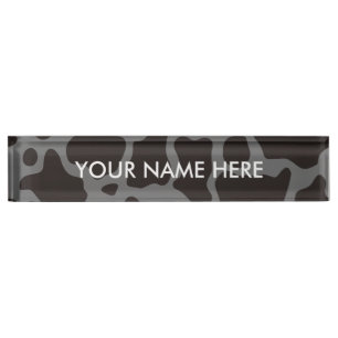 Cow pattern background desk name plate