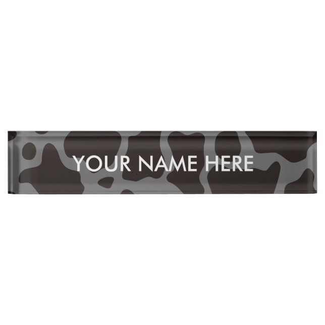 Cow pattern background desk name plate (Front)