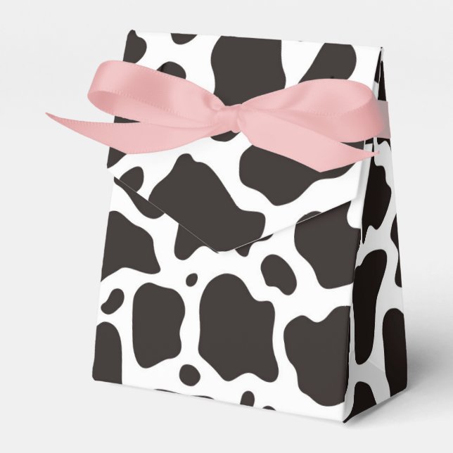 Cow pattern background favor boxes (Front Side)