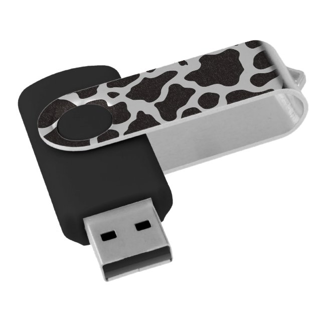 Cow pattern background flash drive (Angled)
