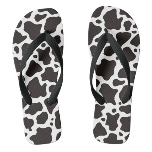 Cow pattern background flip flops