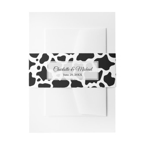 Cow Pattern Background Invitation Belly Band