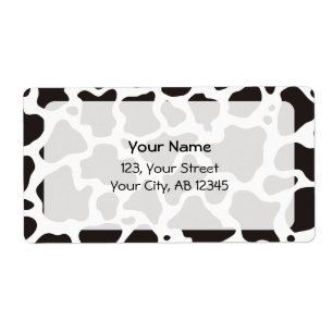 Cow pattern background label