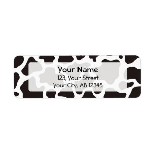Cow pattern background label