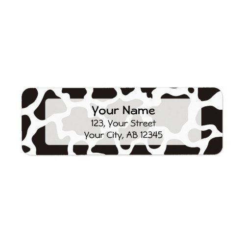 Cow pattern background label