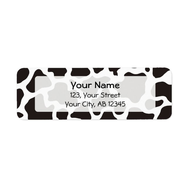Cow pattern background label (Front)