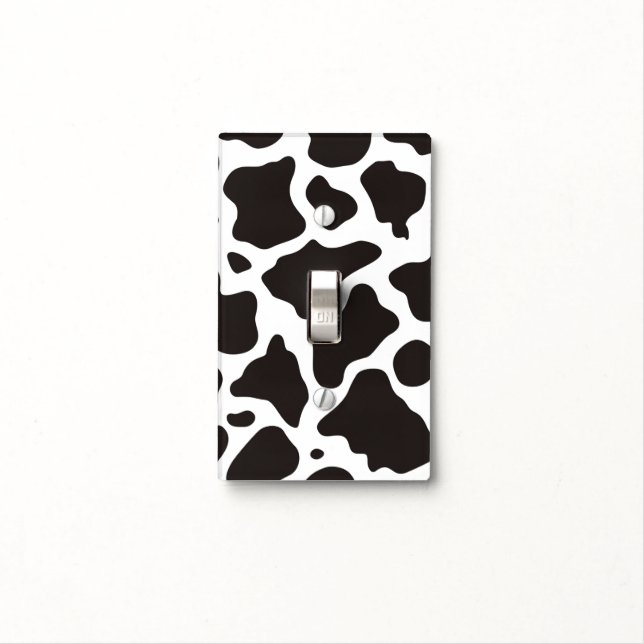 Cow pattern background light switch cover (In Situ)