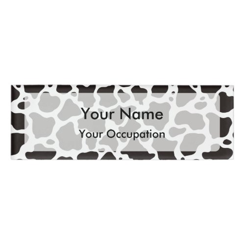 Cow pattern background Name Tag