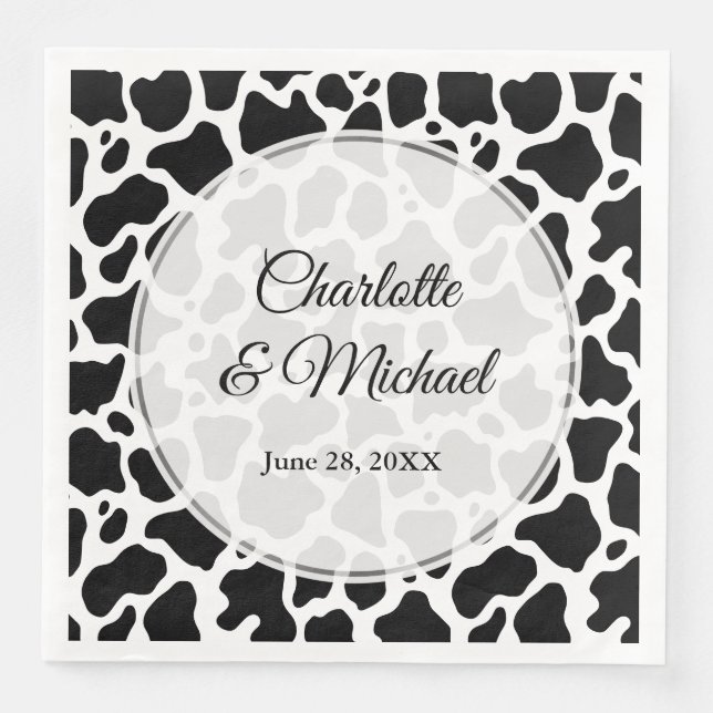 Cow Pattern Background Paper Dinner Napkins (Front)
