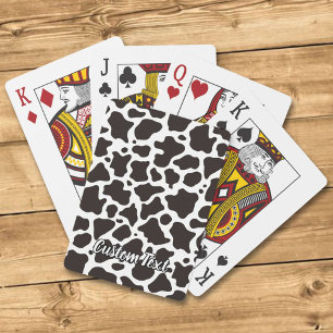 Cow pattern background poker cards