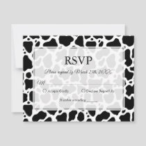 Cow Pattern Background RSVP Card