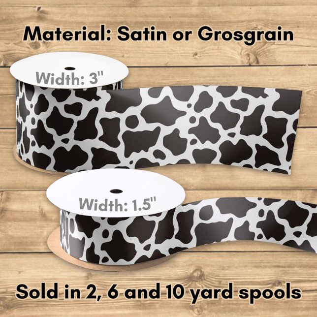 Cow pattern background satin ribbon (Creator Uploaded)