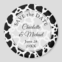 Cow Pattern Background Save the Date Magnet